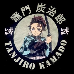 Demon Slayer Tanjiro Kamado Large Black T-shirt